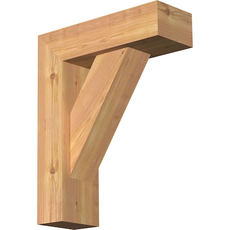 Ekena Millwork Traditional Block Smooth Bracket w/ Offset Brace, Western Red Cedar, 5 1/2"W x 16"D x 20"H BKT0604X16X20TRA05SWR